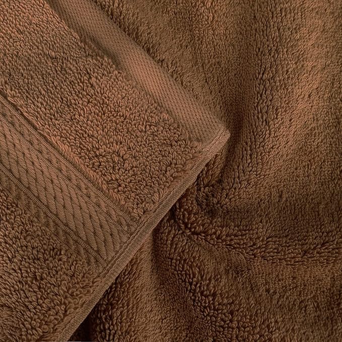 BLUENILEMILLS Madison Egyptian Cotton Towels, Towel Set for Bathroom, Shower, Hotel, Plush, 900 GSM, Highly Absorbent and Ultra-Soft Towels, Bath Essentials, 8 Piece Assorted Towel Set, Chocolate