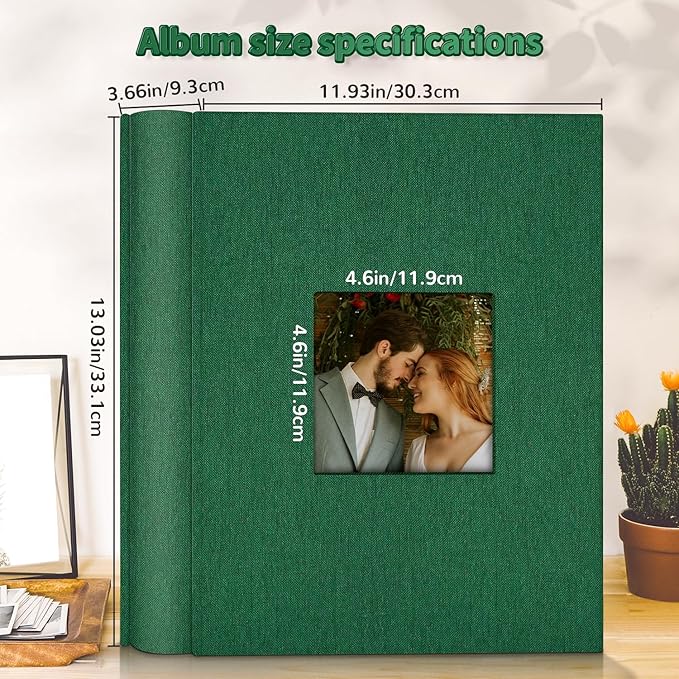 Photo Album 4x6 with 1000 Pockets,Slip-in Picture Albums,Linen Cover Memory Book with Front Window,White Page Vertical Photo Book for Wedding,Family,Anniversare,Baby,Vacation