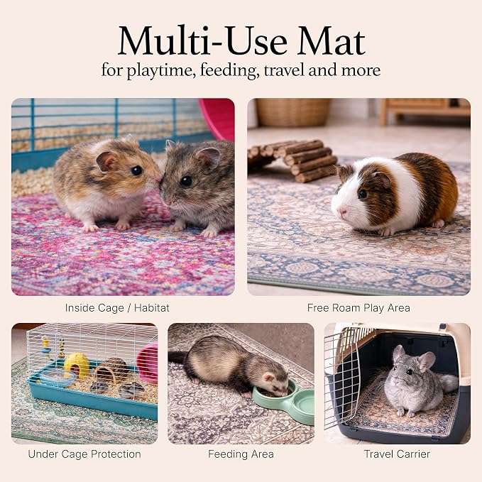 Lovewag Guinea Pig Liner, Hamster Bedding, Bohemian Jewel, 16x24, 2 Pack | Waterproof, absorbent, washable, reusable cage liner and bedding mat for guinea pigs, hamsters, rabbits, ferrets, small pets