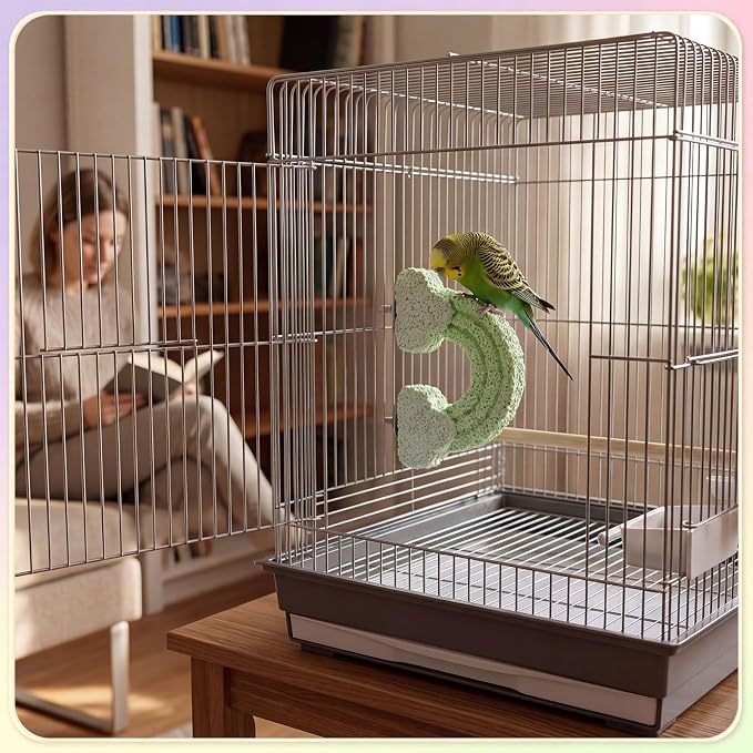 Novabright 3 Pack Bird Beak Grinding Stone Cloud Shaped Bird Perch 6.1 x 2.9 Inch Washable Birds Cage Accessories Parakeet Perches Replacement of Natural Wood Perches for Budgies Cockatiels Conures