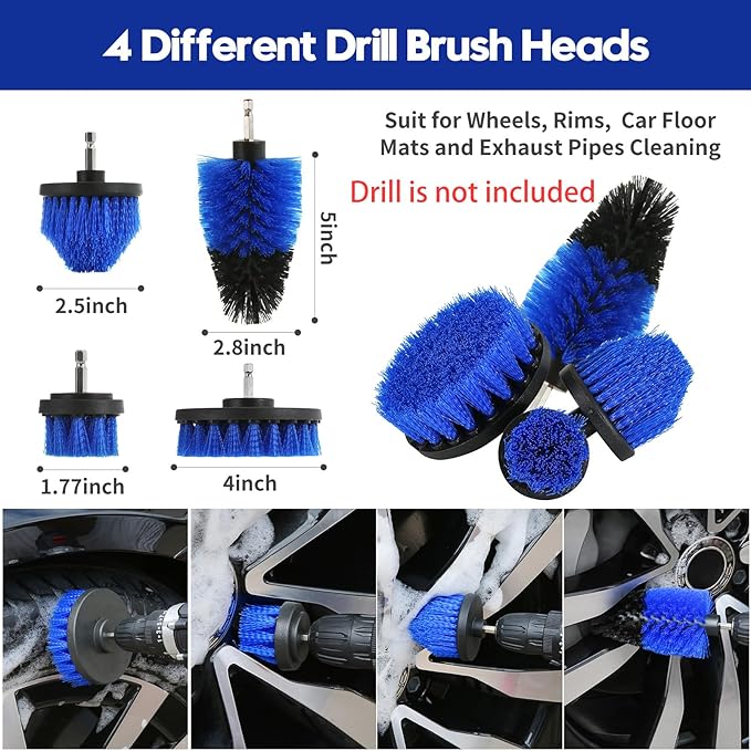 42Pcs Car Detailing Kit, Car Detailing Brush Set, Car Wash Cleaning Kit, Car Detailing Brushes, Professional Car Care Kit for Interior Exterior Wheels, Blue