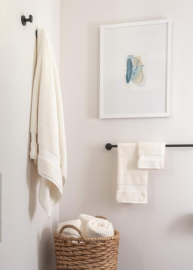Fabdreams 100% Organic Cotton Bath Towel Set of 6 700 GSM Hotel Premium Plush Absorbent Soft Durable Skin-Friendly Spa Quality Bathroom Comfort with 2 Bath 2 Hand Towels and 2 Wash Cloths Ivory