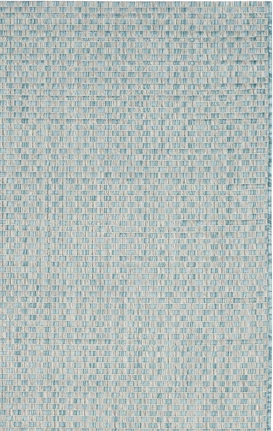 SAFAVIEH Washable Rug Outdoor Courtyard Collection - 5'3" x 7'7", Light Blue & Light Grey, Non-Shedding & Easy Cleaning, Ideal for Patio, Backyard, Mudroom (CY8653-37121)