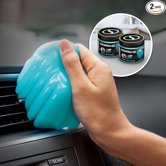 Auto Joe Car Cleaning Gel 2-Pack, Car Cleaning Putty Slime, Car Interior Cleaner, Auto Detailing Kit, Air Vent Keyboard Cleaner, Dust Remover, Car Accessories Gifts for Men Women, 5.6oz