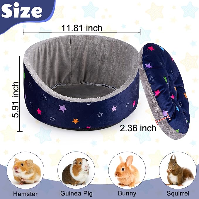 Glittme Soft Guinea Pig Bed, 11.8" Machine Washable Small Animal House Bed | Small Animal Hideout Features A Thick Removable Mat And Plush Fleece For A Cozy Resting Spot In Various Pet Cages