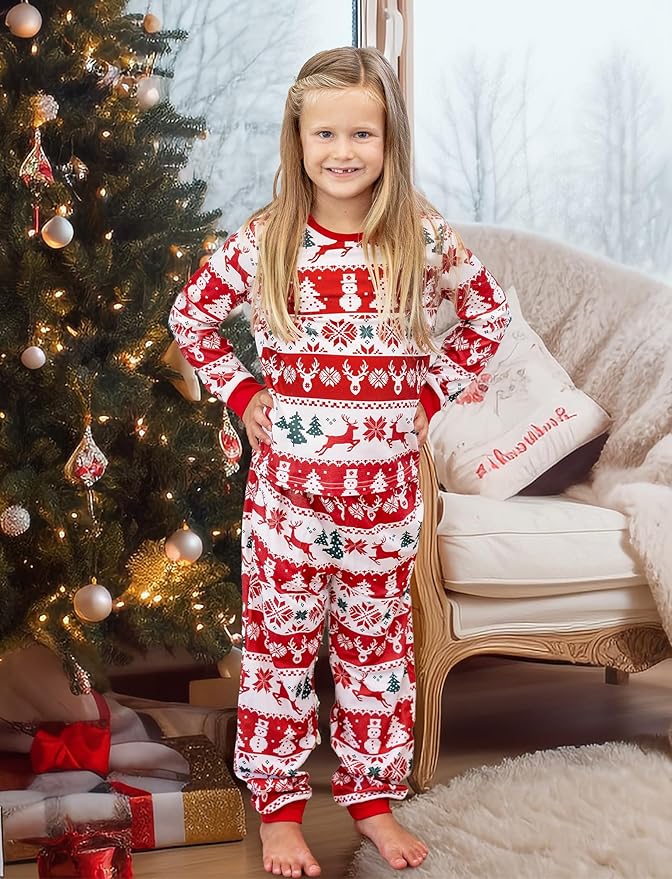 PATPAT Christmas Family Matching Pajama Sets Includes Christmas Socks - Perfect for Family Photos & Holiday Celebrations