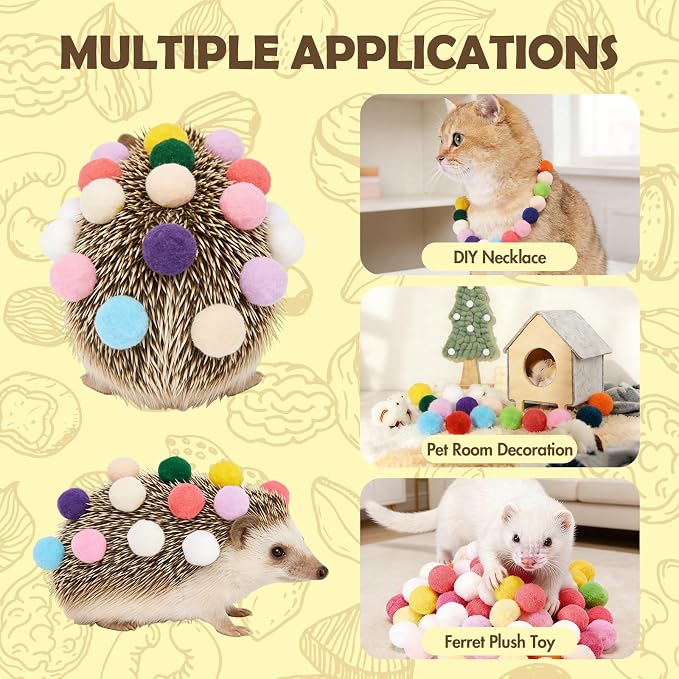 Dig-Box Tray for Hedgehog, Multi-Type Hedgehog Enrichment Set with Furry Ball and Jingle Bell, Hedgehogs Accessories, Ball Toys for Hamster, Kitten Cat, Ferrets and Small Animal