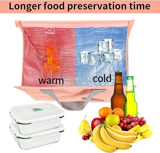 Lunch Bag Insulated, Lunch Box Bag, Reusable Lunch Tote Bag, Lunch Box Container Bag Insulated for Women, Men, Work, Office, Travel - Blue