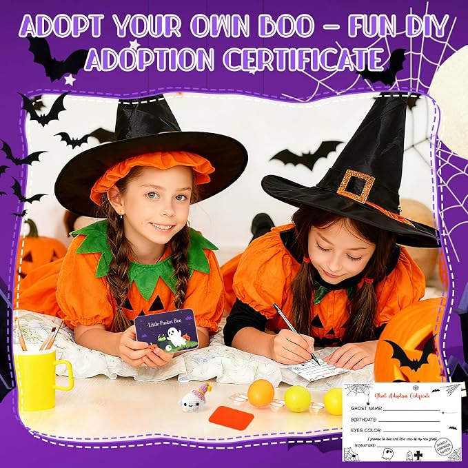 Little Pocket Boo Cute Ghost in Box Adopt a Ghost Summerween Gift | Pocket ghost in a mini tin, a cute desk gift and Halloween collectible for coworkers, friends and spooky season fun
