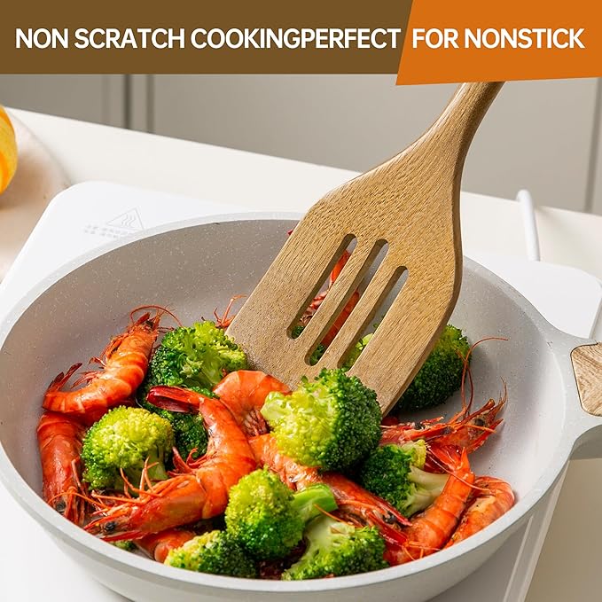 2 Pcs Wooden Cooking Utensils Set ，Wooden Spoons for Cooking,