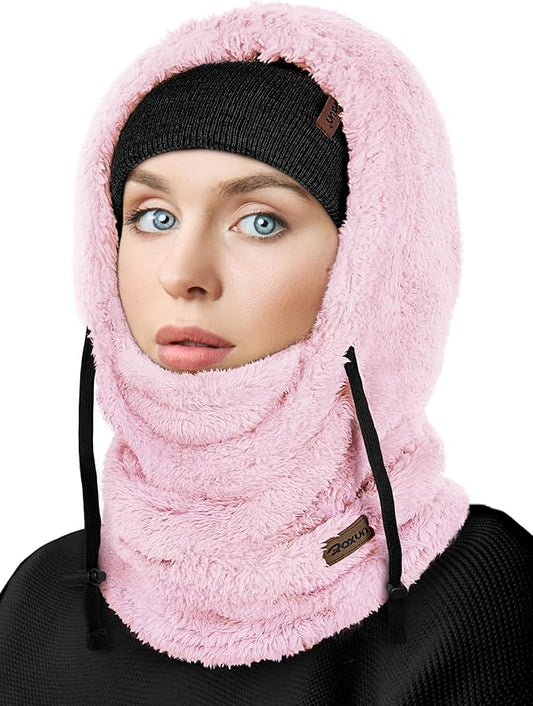 Ski Mask Fleece Balaclava, Windproof Face Mask Winter Warm Neck Cover Hat Hood for Men Women