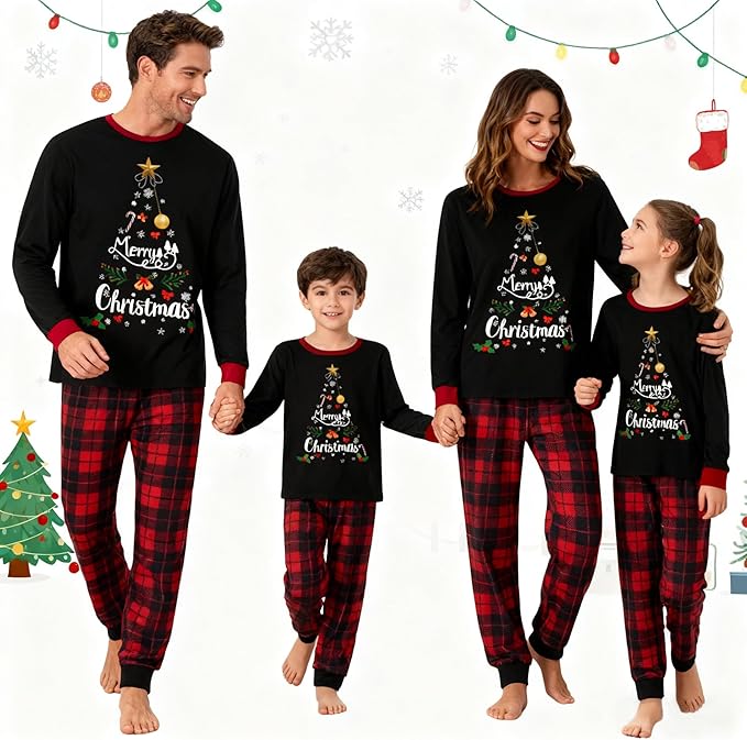 WephuPSho Christmas Family Matching Pajamas, Festive Xmas Jammies Sets for the Whole Family, Holiday Pjs Christmas