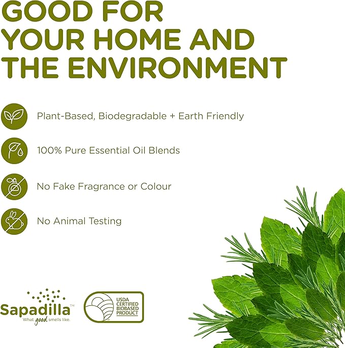 Sapadilla Liquid Hand Soap - Rosemary + Peppermint - Made with 100% Pure Essential Oil Blends, Cleansing & Moisturizing, Aromatic & Fragrant Hand Soap, Plant Based, Biodegradable, 12 Ounce (Pack of 2)
