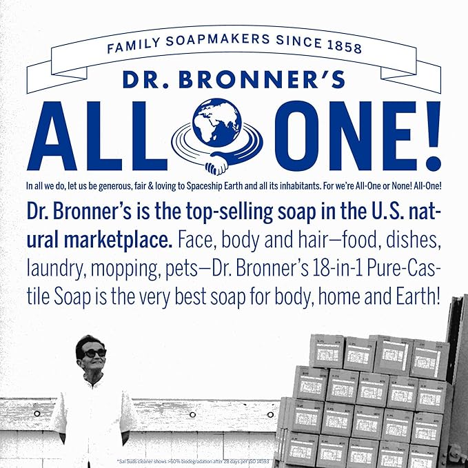 Dr. Bronner's - Sal Suds Biodegradable Cleaner (32oz, 2-Pack) – Concentrated All Purpose Cleaning Solution & Mop Soap, For Floors, Laundry & Dishes – Powerful Formula Made with Plant-Based Surfactants
