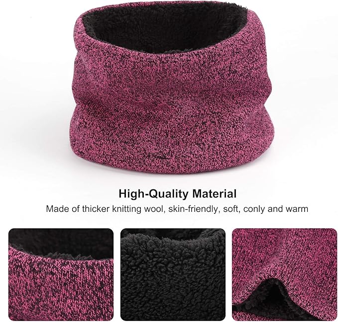 mysuntown Winter Beanie Hat Scarf and Touch Screen Gloves 3-Piece Set, 2025 Cold Weather Knit Fleece Lined Warm Unisex Sets