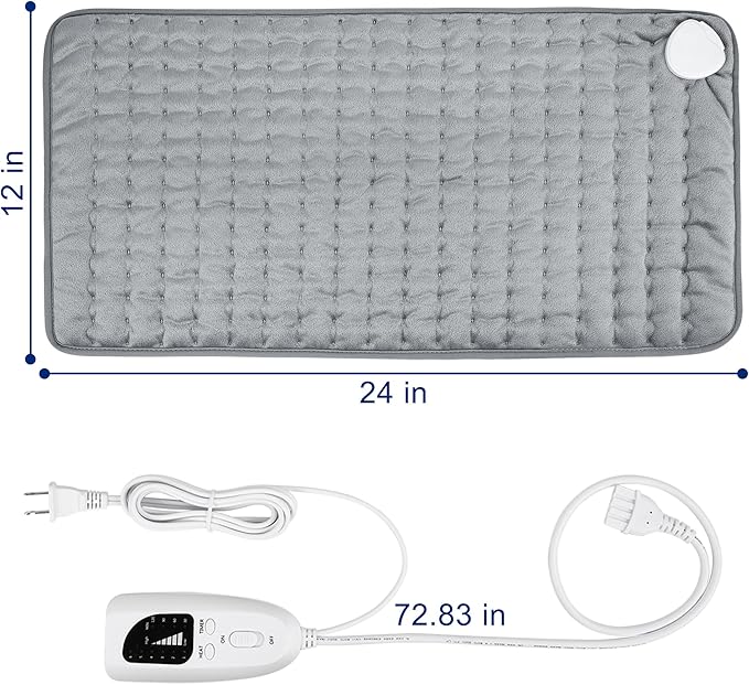 Electric Heating pad with 6 Heat Settings, Auto Shut Off, Dry Electric Heating for Back Neck Knee Arms Legs Shoulder Heat Pads for Christmas Birthday Father's Day Mother's Day