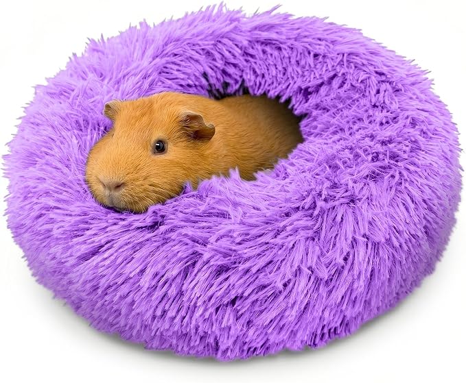 Paw Inspired Furr-O Burrowing Pet Bed Enrichment, Removable Base, Purple | Cozy Carrier Toy, Zip-On Spandex and Fleece Bottoms, Hideout Cage Accessories for Guinea Pigs, Hamsters, Small Pets, Animals