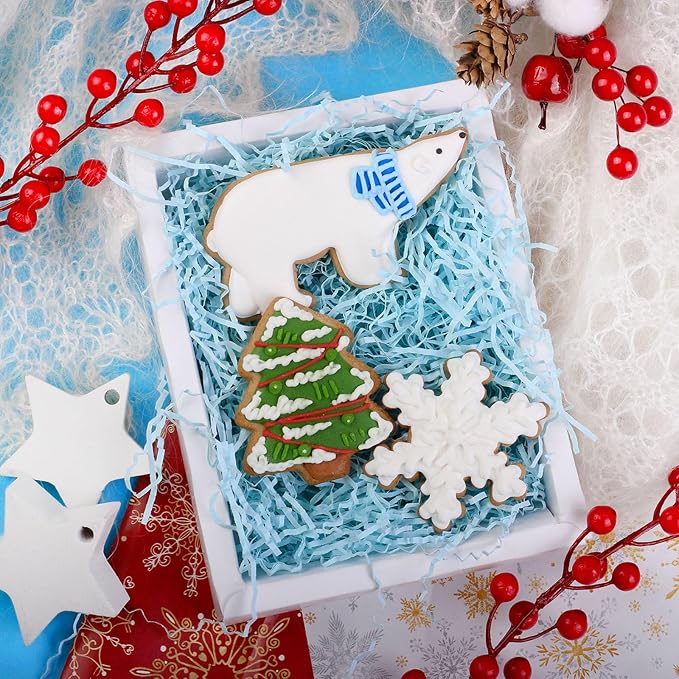 2 LB Light Blue Crinkle Cut Paper Shred Filler Great for Gift Wrapping, Light Blue Basket Fillers, Birthday, Gift Wrapping, Anniversary, Halloween Thanksgiving Christmas Party Decor Filling Supplies