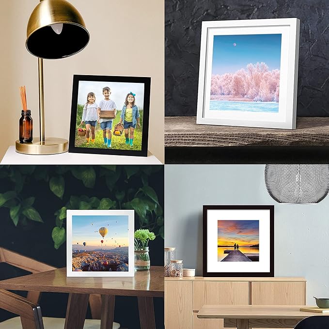 12x12 Wood Picture Frames for Wall Hanging or Tabletop,Diamond Painting Frame Baby Scan Picture Frames with 2 Mats Display 8x8 or 10x10 for Family Walls Decoration,Anniversary,Wedding,Christmas(Dark
