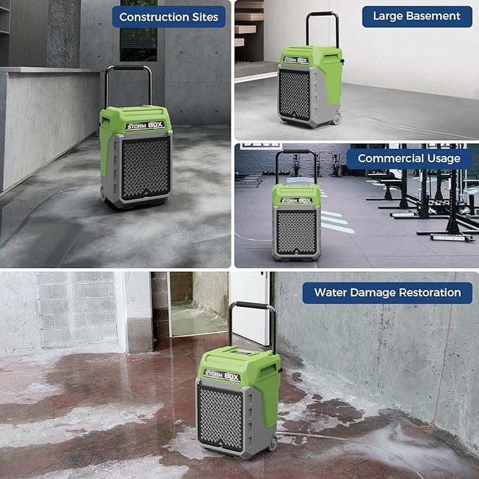 ALORAIR Storm LGR Commercial Dehumidifier with Pump & Drain Hose, Portable Industrial Dehumidifiers with Wheels for Water Damage Restore, Basement, Garage, 5 Years Warranty