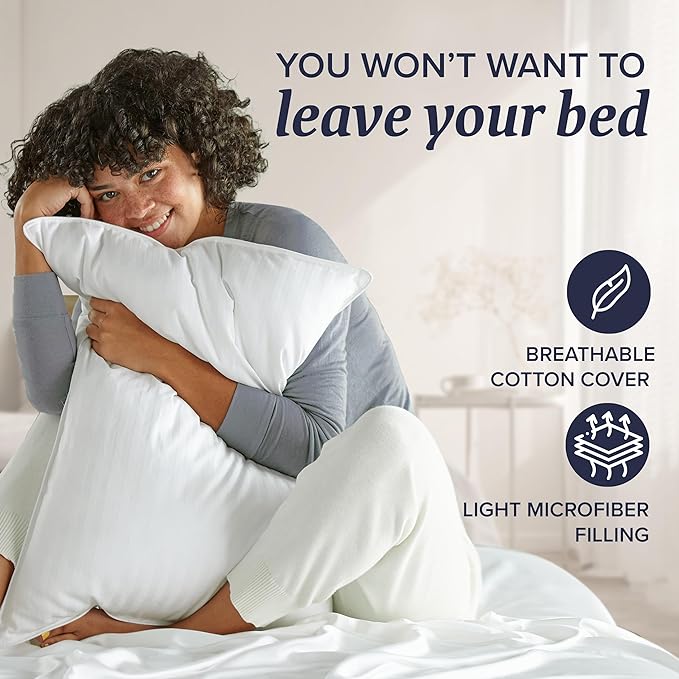 Beckham Hotel Collection Bed Pillows Standard/Queen Size Set of 2 - Original Soft Down Alternative Pillow for Sleeping - Soft Support for Back, Stomach or Side Sleepers