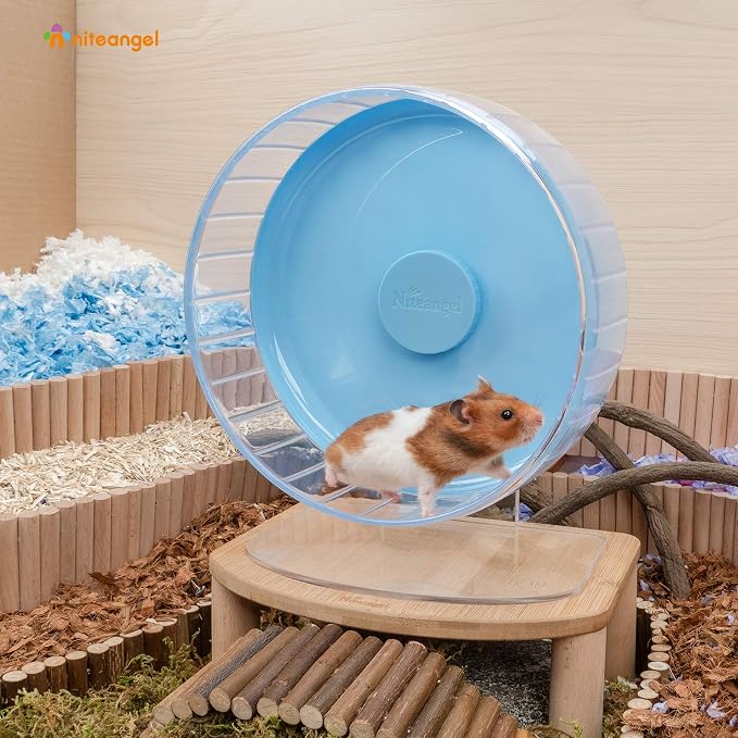 Niteangel Super-Silent Hamster Exercise Wheels: Quiet 10 inch Running Wheel | Can 10.6-13.4" Adjustable Height - No Bend Back Spinner Running for Dwarf Syrian Hamster Gerbils Mice Or Other Small Animal