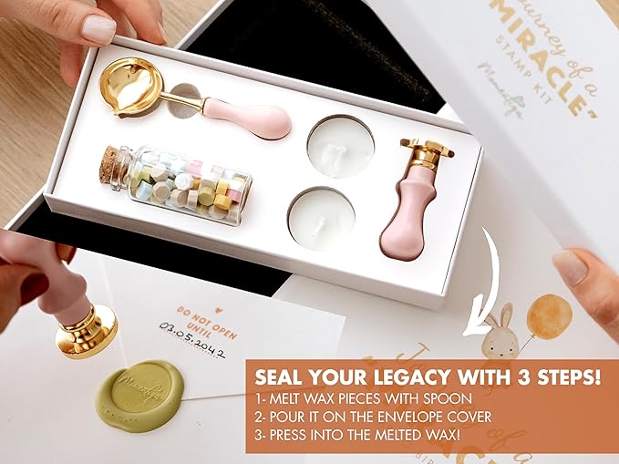 Pregnancy Journal for First Time Moms 2025, Baby Essentials Memory Book Gift Set, All-in-One Keepsake Box with Wax Seal Kit and Footprint Kit, Elegant Baby Scrapbook with Photo Album, Bump to Birth