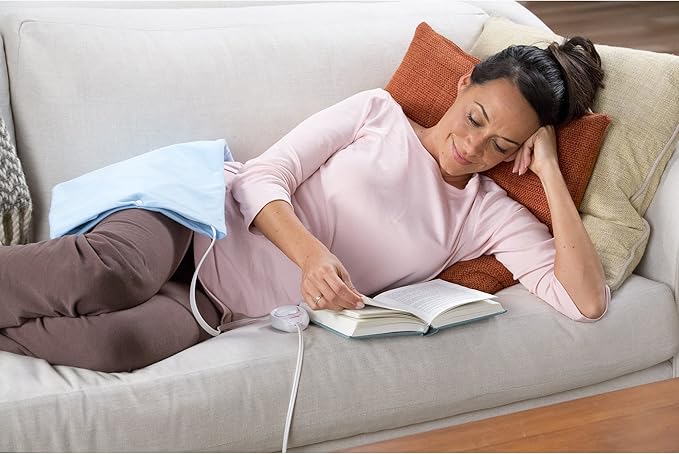 Sunbeam Heating Pad for Pain Relief | Standard Size Ultra Heat, 3 Heat Settings | Light Blue, 12 Inch x 15 Inch