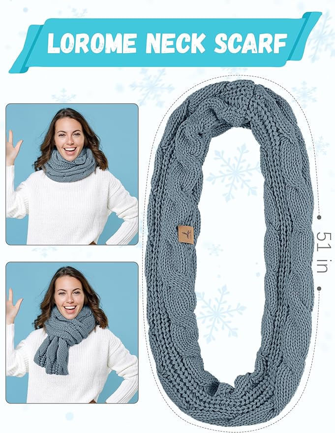 Winter Beanie Hat Scarf Gloves, Warm Fleece Knit Hats Touch Screen Gloves Neck Scarf Set Winter Gifts for Unisex Adult