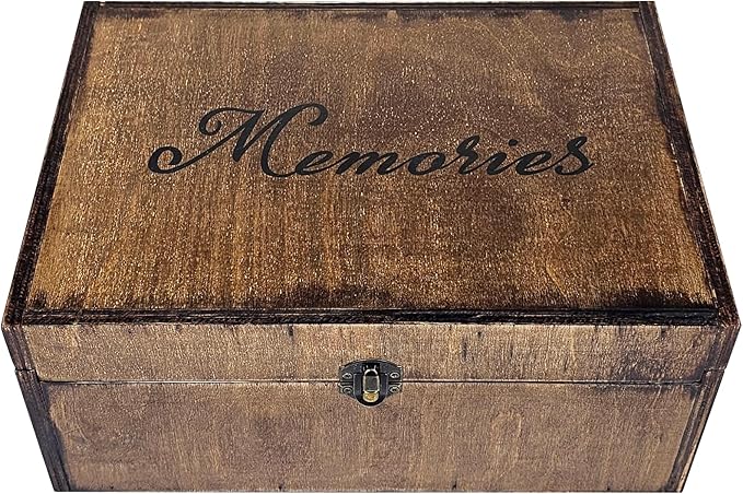 Large Wooden Memory Box for Keepsakes, Wooden Keepsake Box for Memories, Weddings, Engraved Memory Keepsake Box, Decorative Storage Box