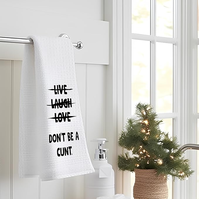 Funny Kitchen Towels, Funny Hand Towel for Bathroom Decor, Dont Be A Cunt, Adults Humor Gifts for Women, 16x24 Inch
