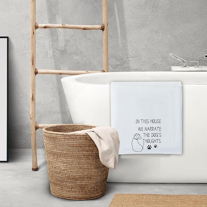 Kitchen Towels for Friends, Gifts for Dog Lovers, Funny Dish Towels for Dog Moms (16x24in)