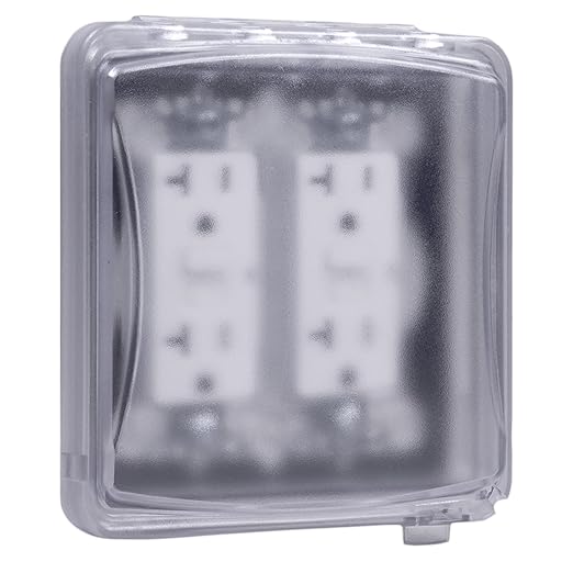 TayMac MM1410C 55-in-1 Configurations 2-Gang, Vertical Weatherproof Plastic Flat Cover, Clear