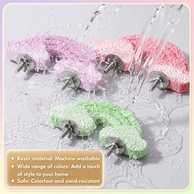 Novabright 3 Pack Bird Beak Grinding Stone Cloud Shaped Bird Perch 6.1 x 2.9 Inch Washable Birds Cage Accessories Parakeet Perches Replacement of Natural Wood Perches for Budgies Cockatiels Conures