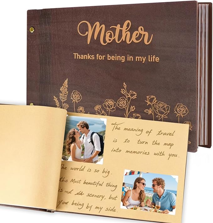 Personalized Photo Album, Custom Family Picture Album, DIY Couples Scrapbooks Albums, Travel Memorial Guest Book for Mother, Daughter, Wedding, Pets Keepsakes