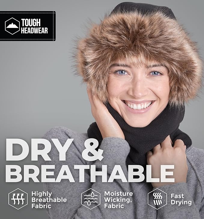 Tough Headwear Fleece Balaclava Ski Mask - Windproof Cold Weather Gear - Hunting Essentials - Ski Mask for Men