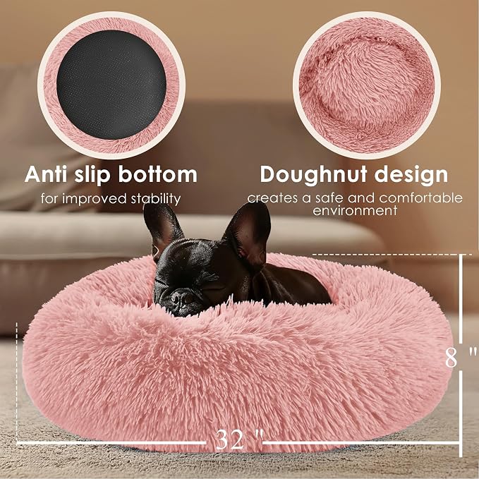 Dog Beds Large Sized Dog and Cats, 32in Pet Beds for Large Pet, Washable Indestructible Extra Large Dog Bed (Pink)