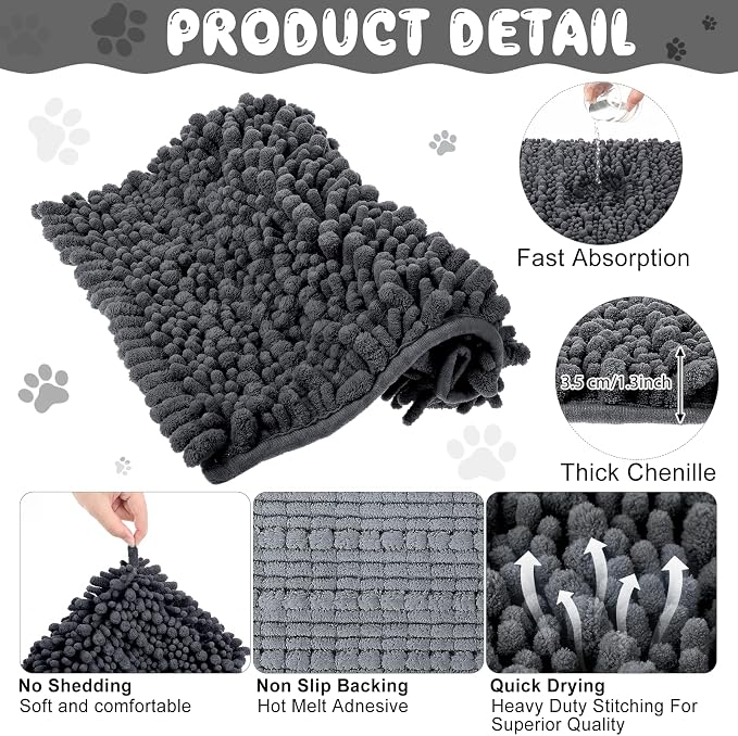 Amylove 4 Pcs Guinea Pig Cage Liner 12 x 12 Inch Washable Shaggy Chenille Pee Pads Pet Dog Cat Bedding Training Mat Reusable for Small Animals Puppy Bunny Hamster Chinchilla