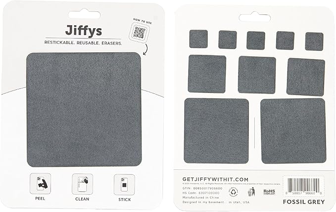 Restickable Cleaning Pads – Reusable, Washable, Multi-Surface Cleaner for Home & Kitchen, Fossil Grey