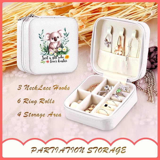 Koala Jewelry Box, Gifts For Kids Teens Girls, Koala Lovers Stuff Items Accessories Things Merchandise Decor Merch, Travel Ring Earrings Necklace Organizer Holder!