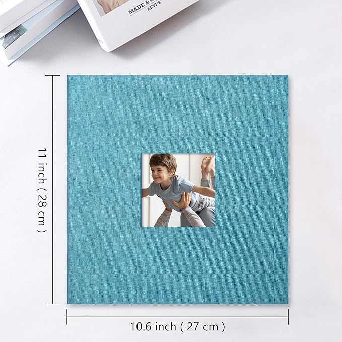 Vienrose Large Photo Album Self Adhesive for 4x6 8x10 Pictures Linen Scrapbook Album DIY 40 Blank Pages with A Metallic Pen