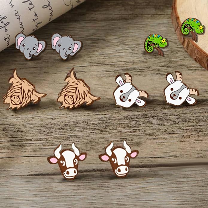 Wooden Stud Earrings for Women Hypoallergenic Jewelry Gifts for Women