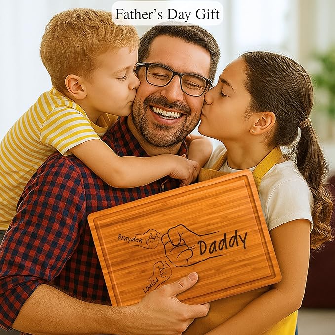 Personalized Grill Cutting Board,Him, Husband, Brother, Boyfriend, Papa, Customized Cutting Board for Grilling, BBQ Gifts from Daughter, Son, Best Step Daddy, Father-in-Law
