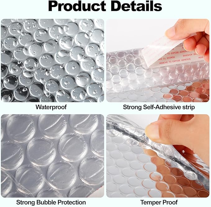 25 PCS Metallic Bubble Mailers,8 x 11 Inches Thermal Bubble Mailer,Insulated Mailers for Cold Shipping,Waterproof Insulated Shipping Envelopes for Food, Cosmetics(Sliver)