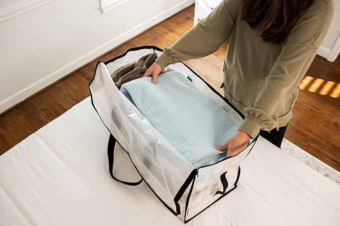 ClearSpace Oversized Moving Bags or Storage Bag – Large Moving Boxes with Backpack Straps, Zippers & Handles – Heavy-Duty Packing Bags for Moving, College Dorm, Christmas Decorations, 10 Pack