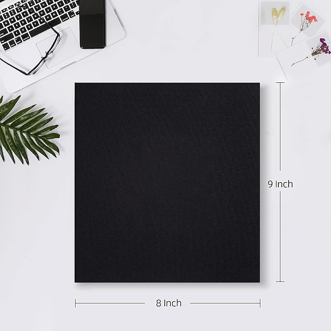 Mublalbum Small Photo Album 4x6 200 Photos Linen Cover Picture Book with Horizontal Pockets for Family Wedding Baby and Anniversary (Black)