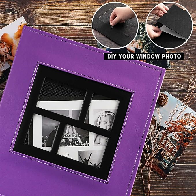 Ywlake Photo Album 4x6 500 Pockets Photos, Extra Large Capacity Family Wedding Picture Albums Holds 500 Horizontal and Vertical Photos Purple