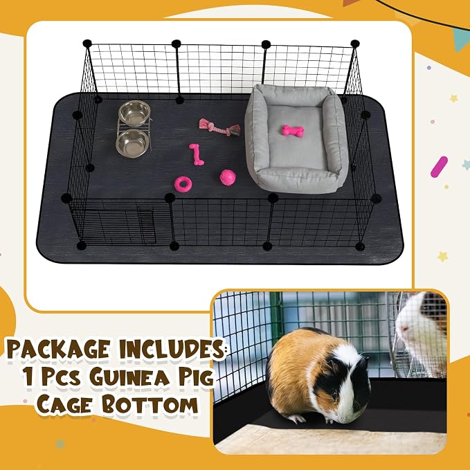 Abbylike 2 Pcs Waterproof Washable Pet Playpen Mat 59" x 39" Large Reusable Guinea Pig Cage Liner Tarp Base Protect Floors Habitat, for Rabbits, Bunny, Guinea Pig, Ferret, Small Animals