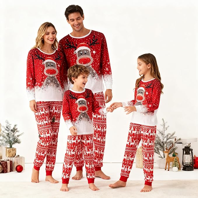 WephuPSho Christmas Family Matching Pajamas, Festive Xmas Jammies Sets for the Whole Family, Holiday Pjs Christmas