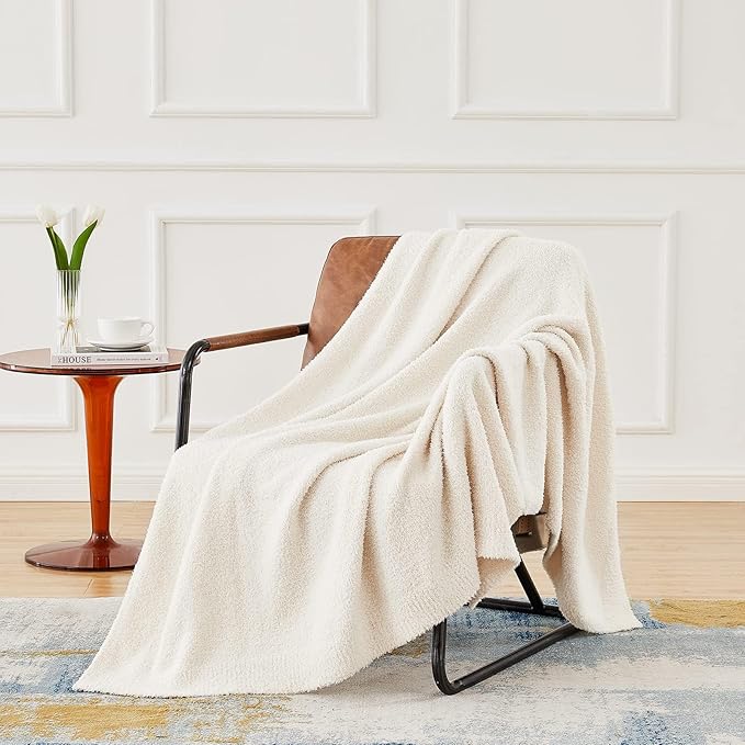 CYMULA Kids Blanket for Boys Girls 30x40 inches, Soft Cozy Fuzzy Swaddle Throw Blanket for Crib Stroller, White